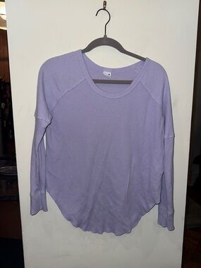 Aritzia Tna ALDER THERMAL Long-Sleeve Waffle Knit Top Soft Lilac Size XS